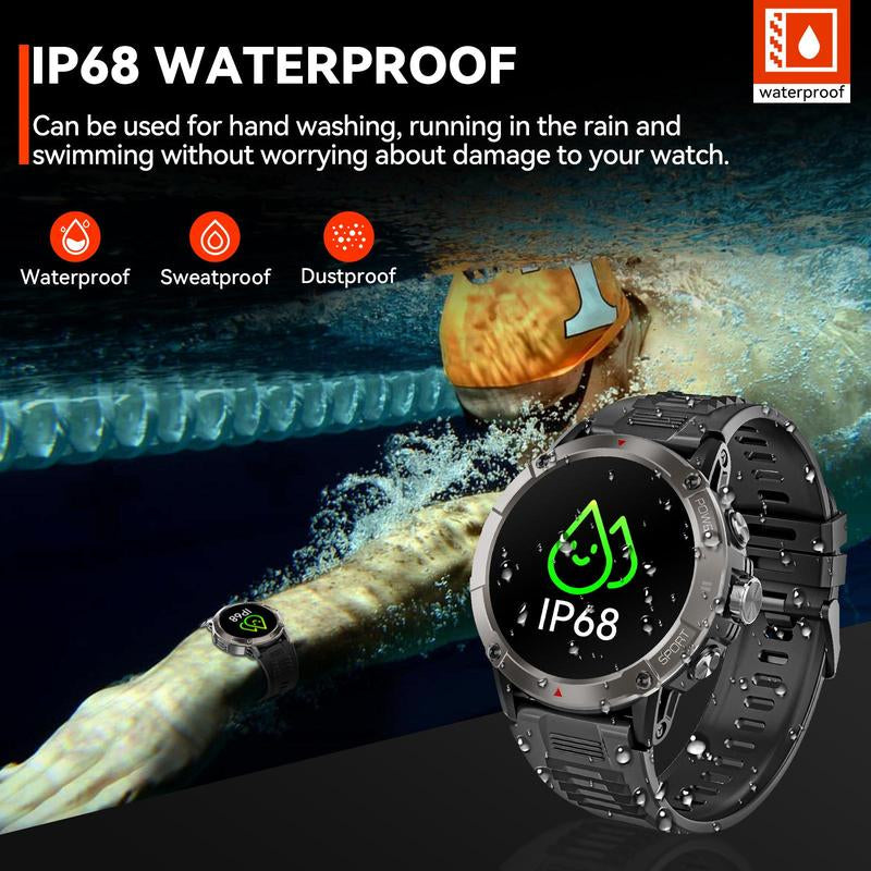 Smart Watch with Answer/Make Call, 1.52" HD Touch Screen Smart Watches for Men Fitness Watch, IP68 Waterproof Stainless Steel Smartwatch for Android Ios, GPS Smart Watch, Sport Smart Watch, Men Gifts