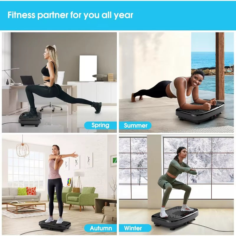 Vibration Plate Exercise Machine for Lymphatic Drainage Weight Loss,Softgym Power Vibration Plate 300-400 Lbs Capacity Full