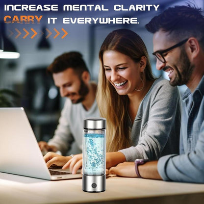 Portable Rechargeable Hydrogen Water Bottle Generator with SPE/PEM Technology for Home Office Travel Fitness Drinking - Tumbler, Stylish Classic