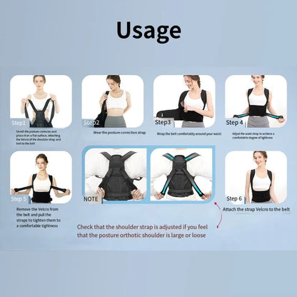 Posture Corrector Back Orthopedic Straps for Men and Women Fully Adjustable Spinal Brace Comfortable Effective Upper Back Brace