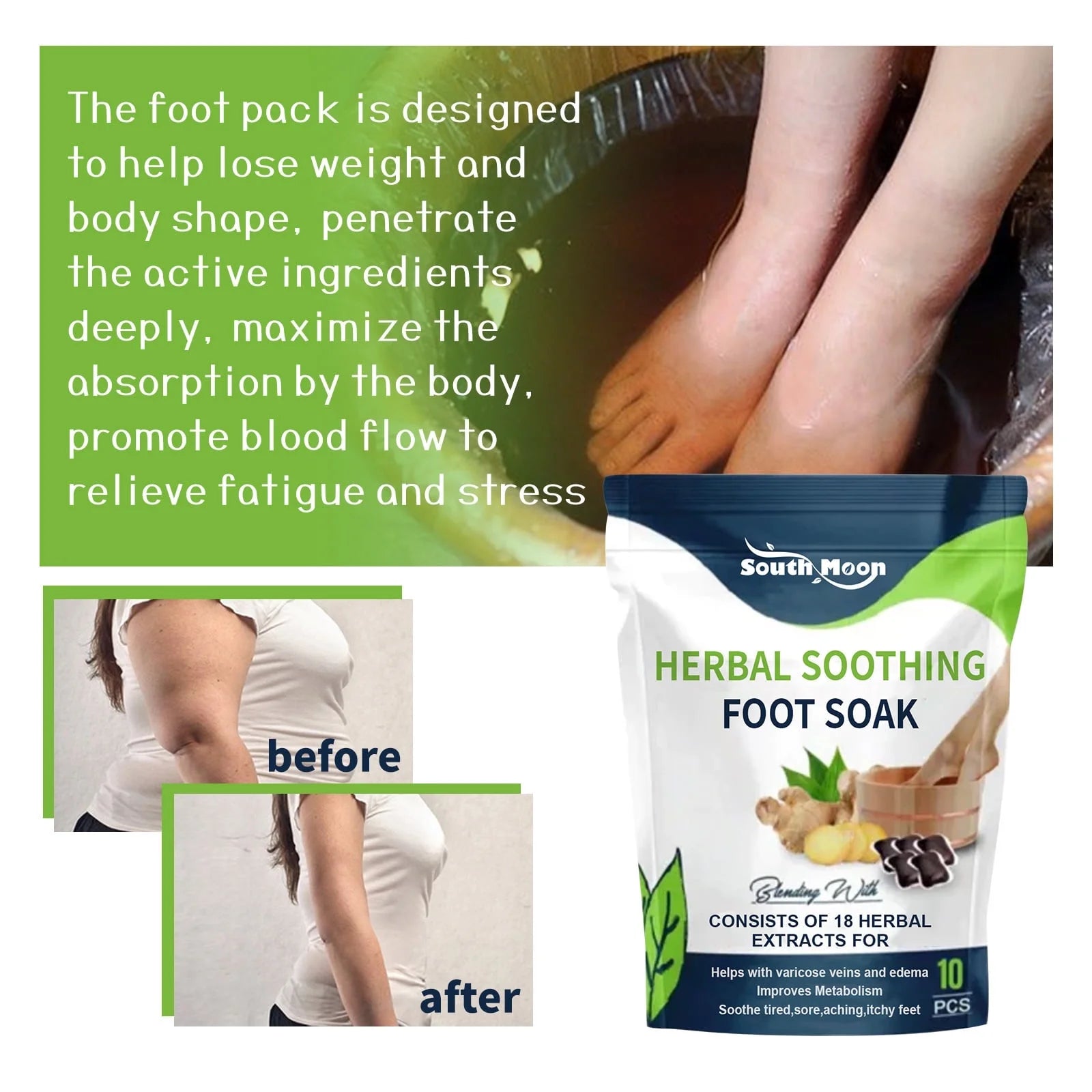 Herbal Detox Foot Soak Beads, Herbal Detox&Shaping Cleansing Foot Soak Beads, Herbal Detox Cleansing Foot Soak Beads, Foot Care 2Pcs