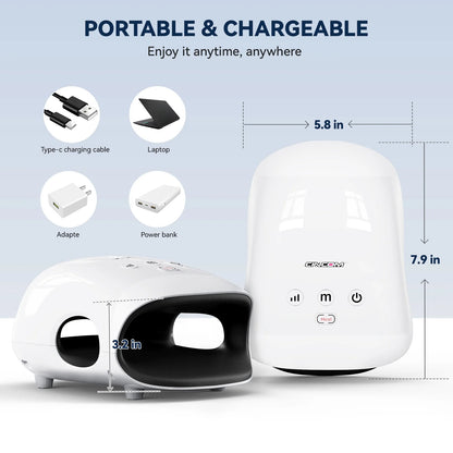 Cordless Hand Massager with Heat and Compression for Arthritis and Carpal Tunnel, White