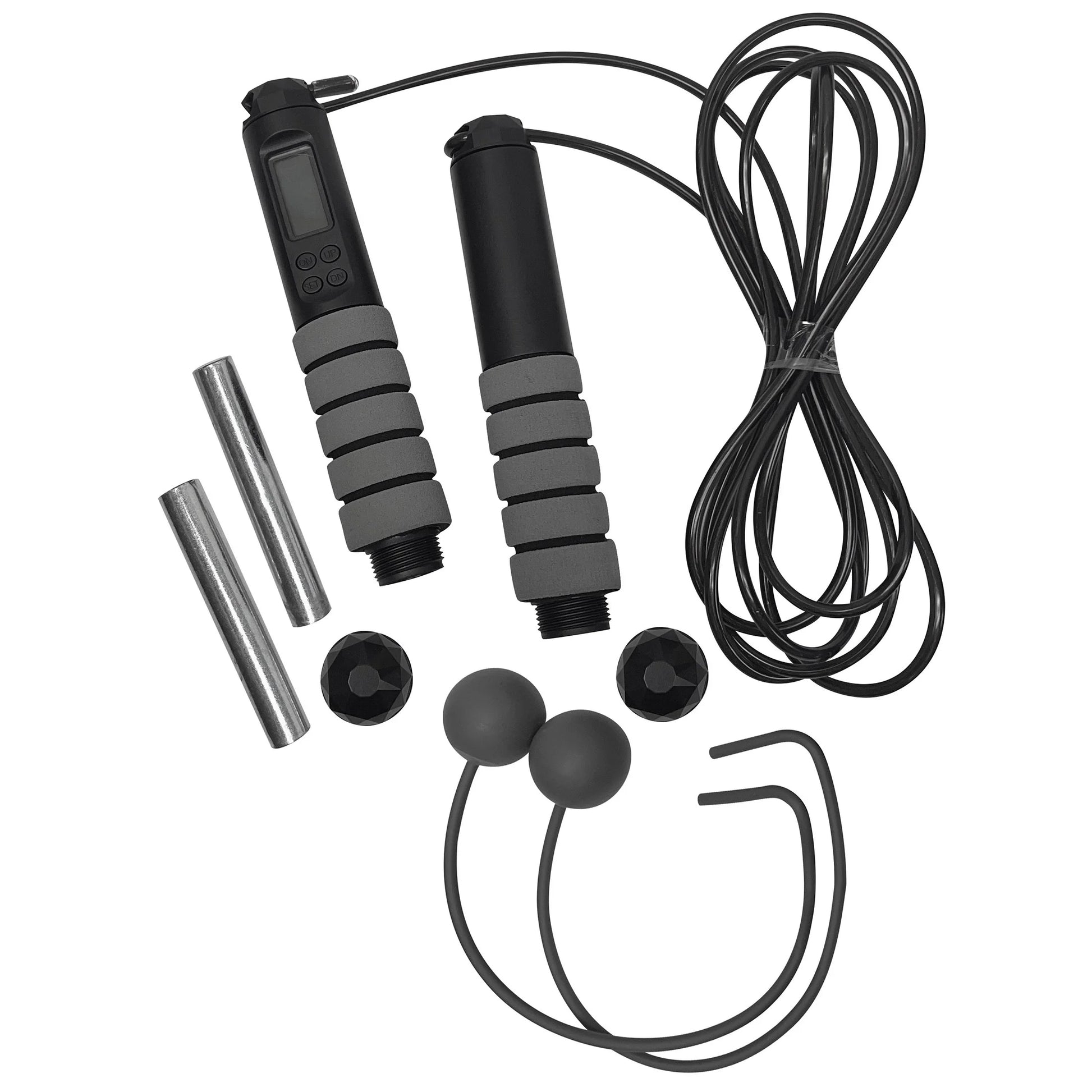 10 Ft. Adjustable Length Digital Weighted Jump Rope with Calorie Counter, Black