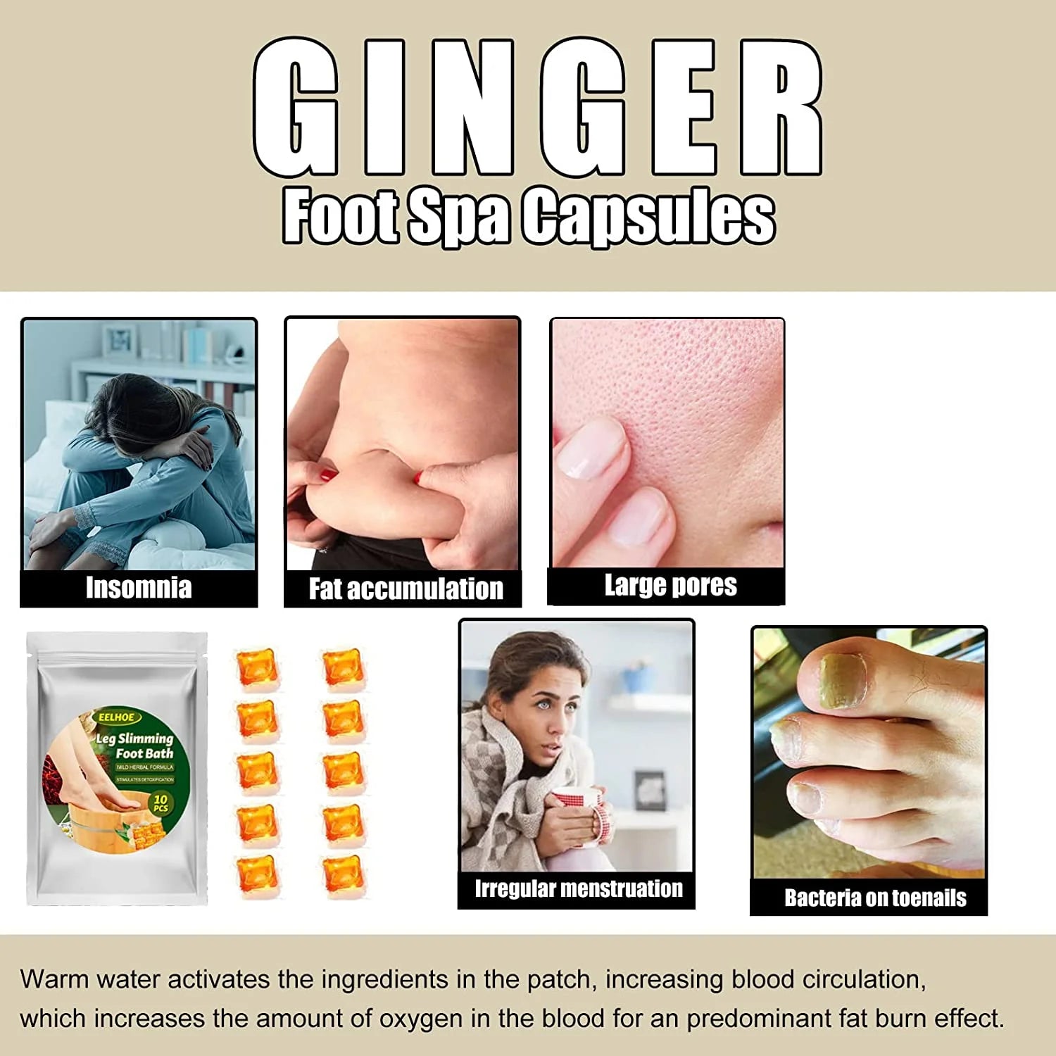 Lymphatic Drainage Ginger Foot Soak, Turmeric Lymphatic Detox Foot Soak, Natural Mugwort Herb Foot Soak, Leg Slimming Foot Bath, Foot Reflexology Spa Relax Massage (70Pcs)