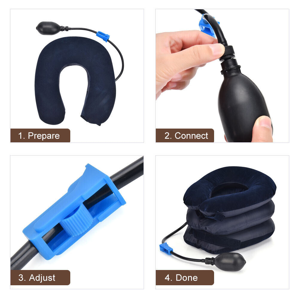 Cervical Neck Traction Device Collar Brace Support Pain Relife Stretcher Therapy
