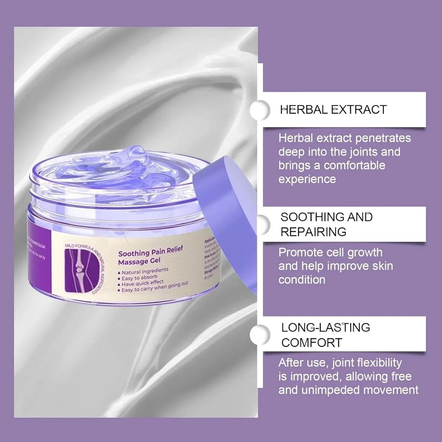 Kreain Purple Gel Kresin Joint Pain Purple Gel, Kresin Joint Gel for Joint Activities Throughout the Body, Purple Joint Repair Gel Relief for Back, Relief for Back, Neck, Hands, Kneel (1PC)