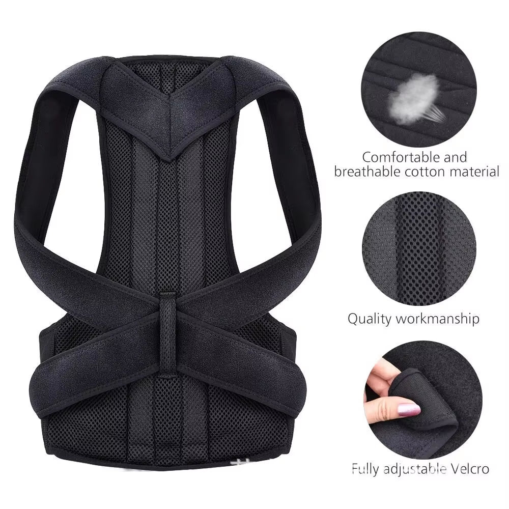 Adjustable Back Shoulder Posture Corrector Belt Clavicle Spine Support Reshape Your Body Upper and Lower Back Pain Relief 2024
