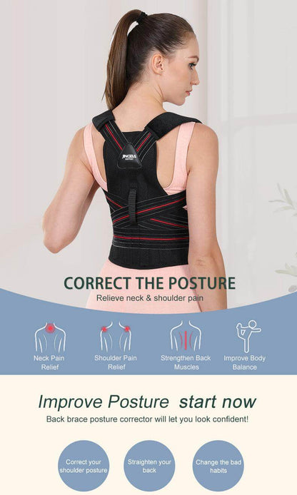 Premium Quality 4 Metal Bar Posture Corrector Back Brace