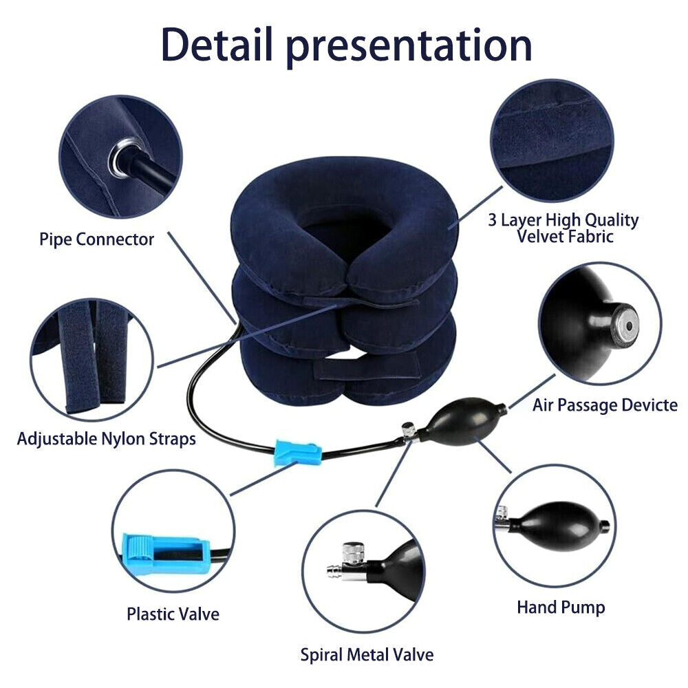 Cervical Neck Traction Device Collar Brace Support Pain Relife Stretcher Therapy