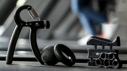 Adjustable Hand Grip Strengthener Workout Kit ( 10 to 132 LBS) - Black