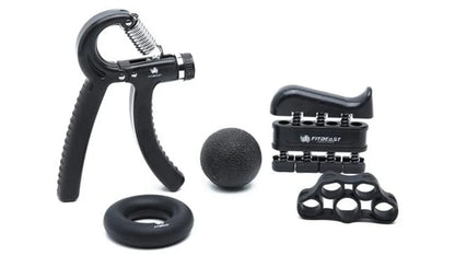 Adjustable Hand Grip Strengthener Workout Kit ( 10 to 132 LBS) - Black
